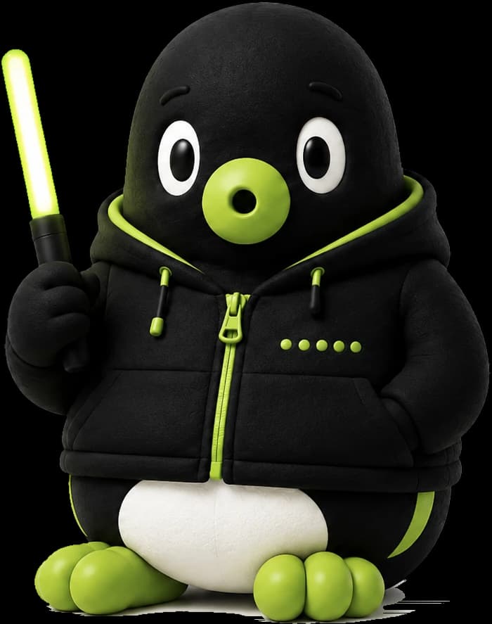 Pingu the marshaller, wand lit: all clear